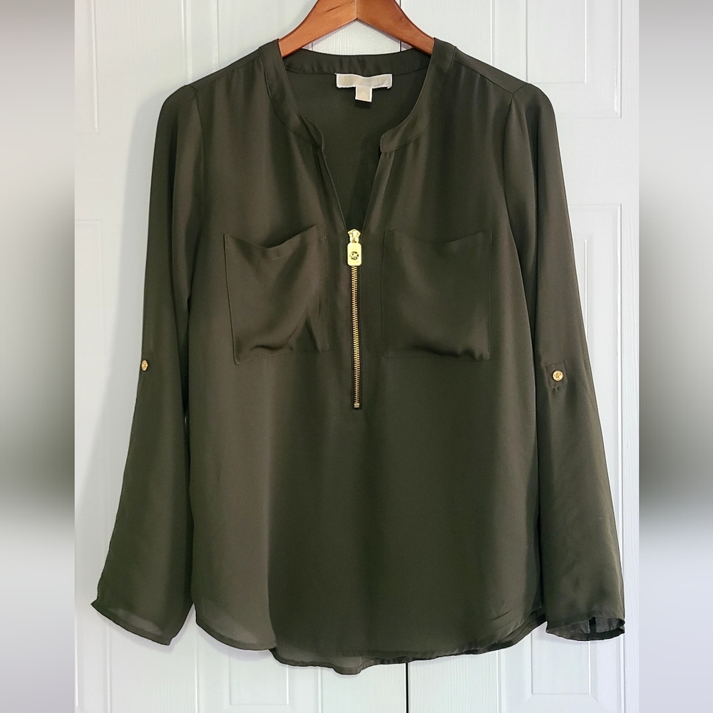 Michael Kors Olive Green Blouse
